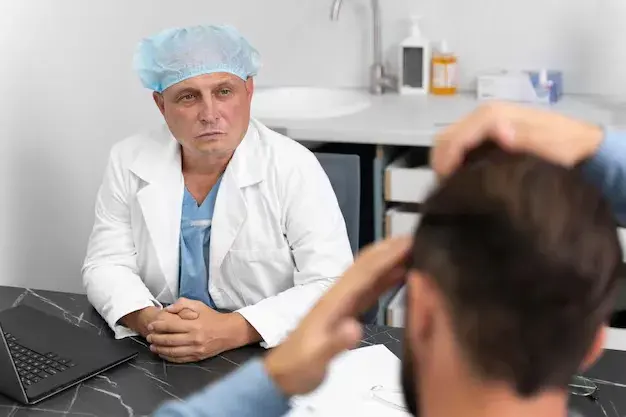 Illustration depicting the Choi Pen technique used in DHI transplants at BlueMagic Group for precise follicle implantation.